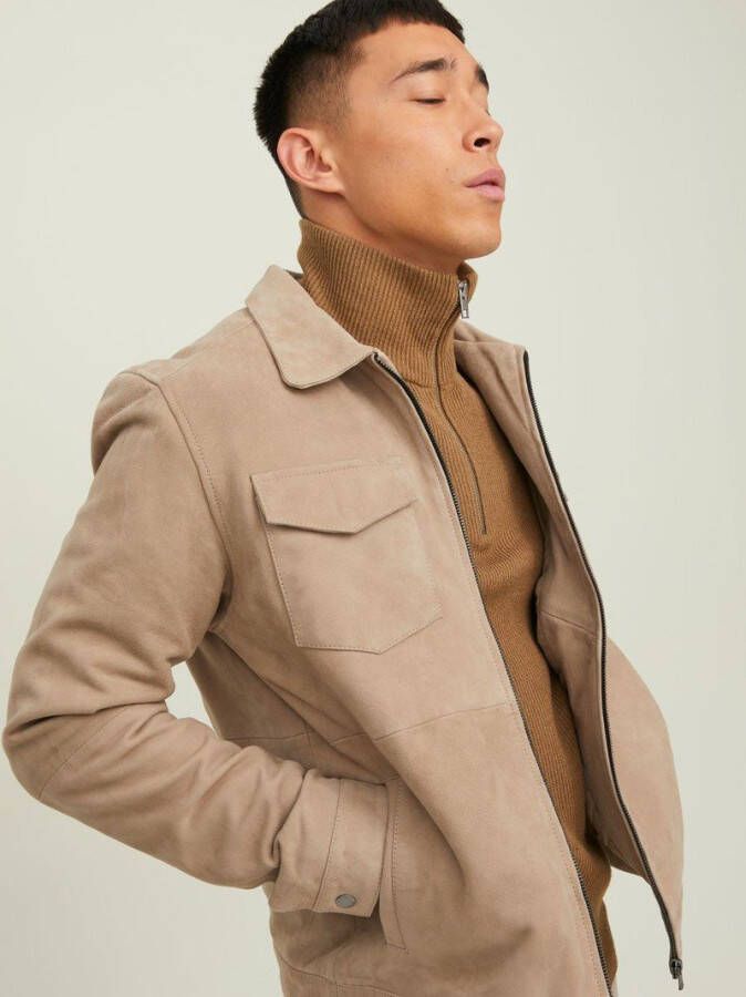 jack & jones Leren jas suè, de trucker