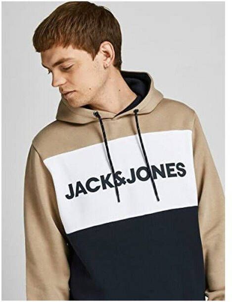 JACK & JONES ESSENTIALS hoodie JJELOGO met logo crockery