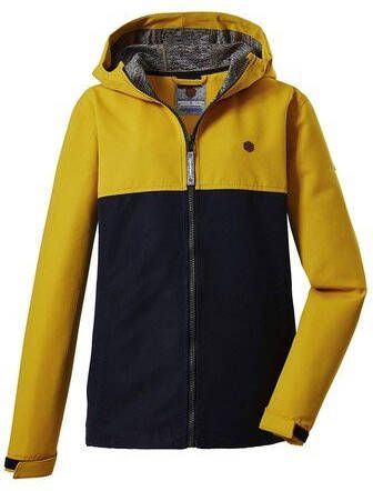 Killtec kids unisex outdoor jas Visby geel/donkerblauw