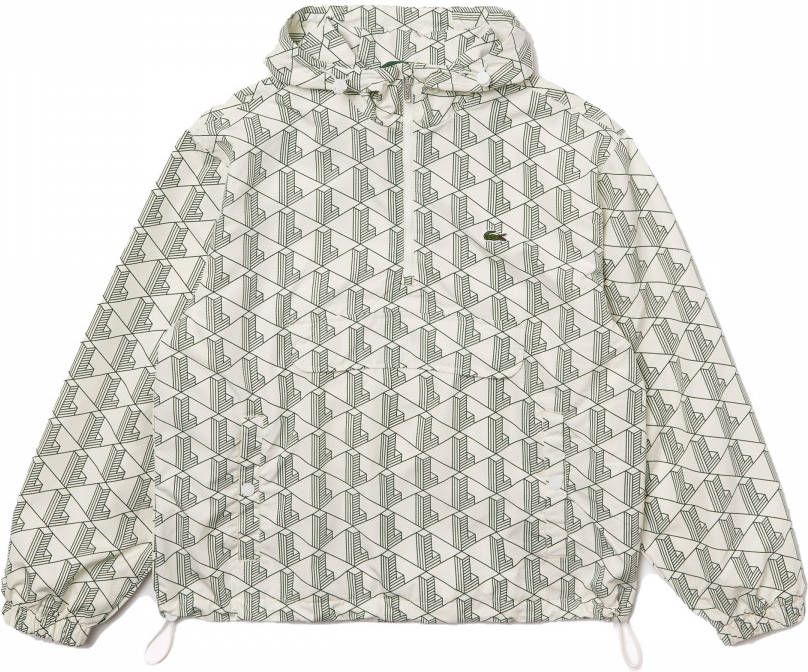 Lacoste monogrammed crocodile windbreaker jacket , Wit, Heren