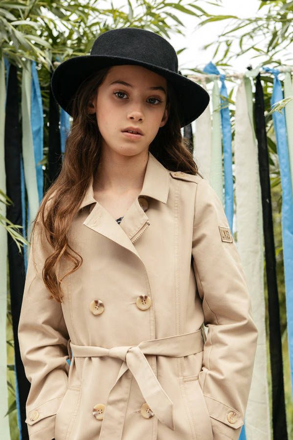 Looxs Revolution Trenchcoat zandkleur voor meisjes in de kleur