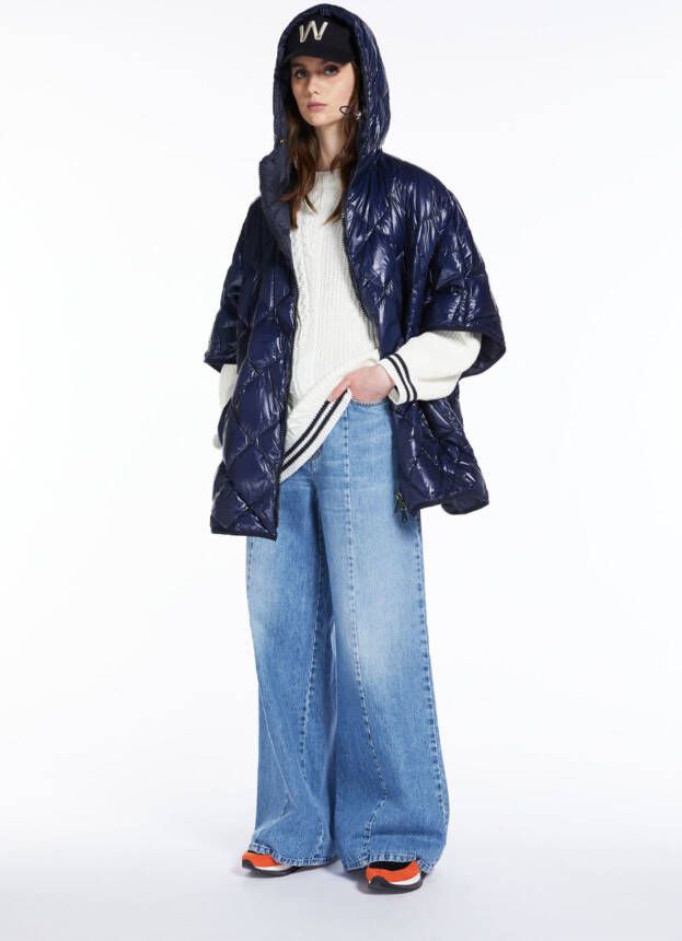 Max Mara Alain gewatteerde poncho 52960129 004 , Blauw, Dames