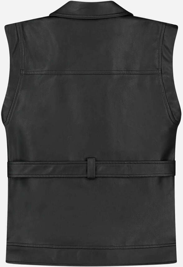 NIK&NIK Eleen bodywarmer van imitatieleer met ceintuur