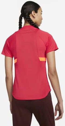 Nike Nederland Academy Pro voetbaltop met Dri FIT en korte mouwen voor dames Rood