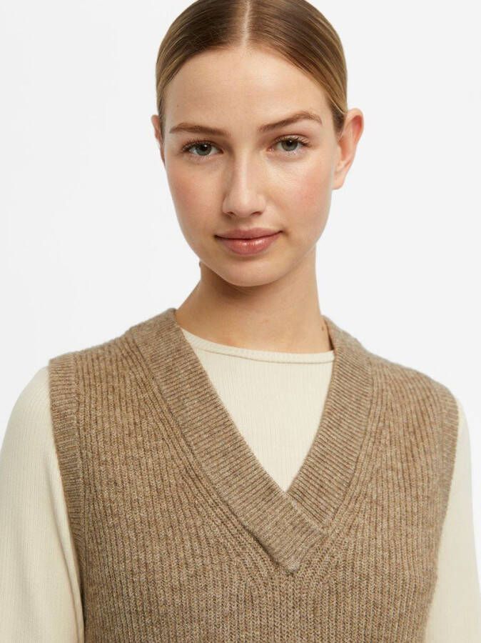 Object Herenna Knit Vest , Beige, Dames