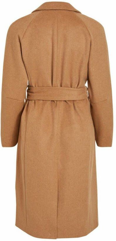 OBJECT coat met ceintuur camel