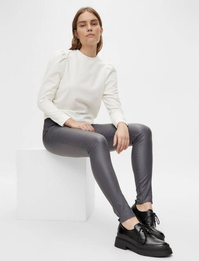 Object Taupe Legging Objbelle Mw Coated Leggings No