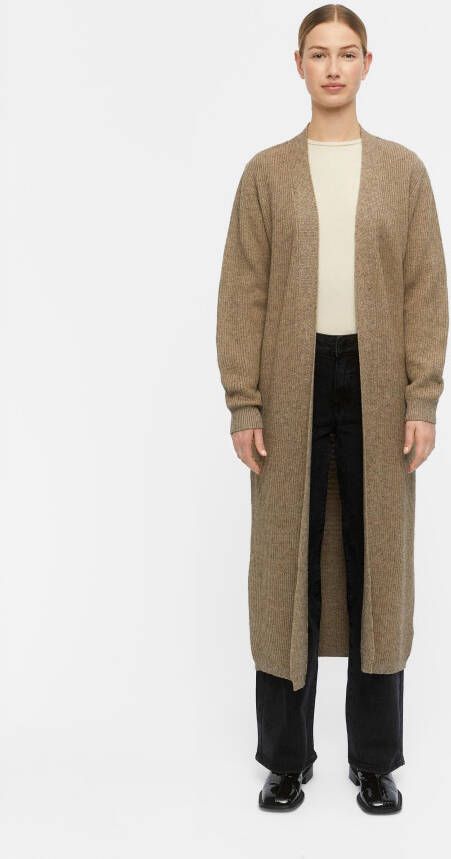 Object Bruine Vest Malena L/s Knit Long Cardigan
