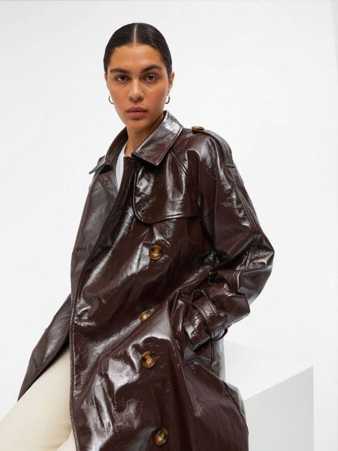 Object Trenchcoat glanzend