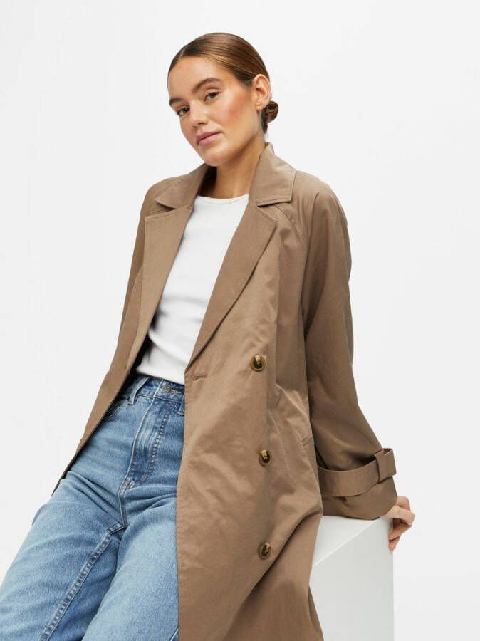 Object Trenchcoat met dubbele knopenrij