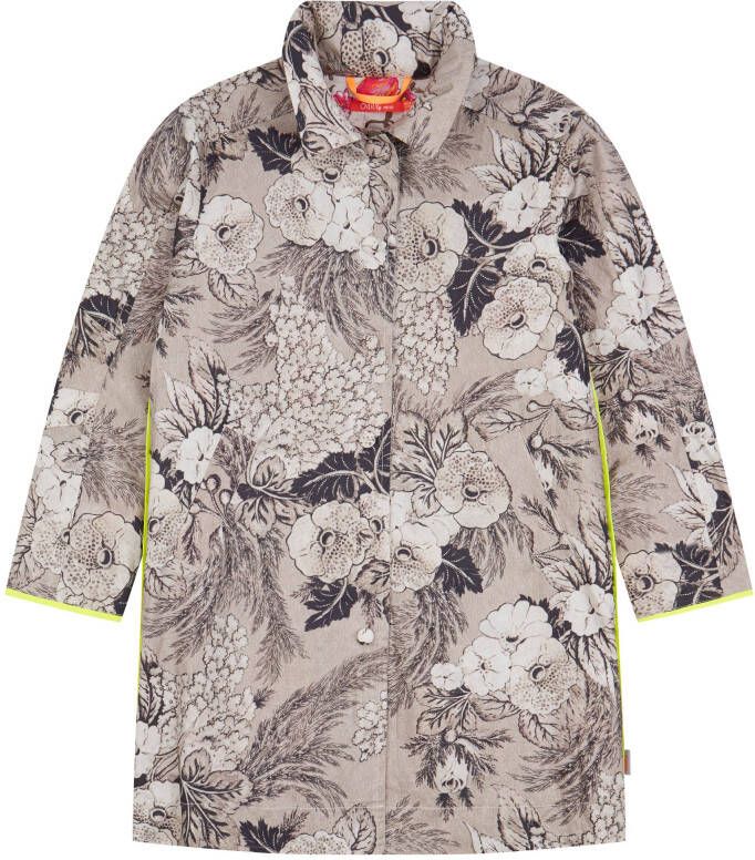 Oilily Carly oversized trenchcoat met bloemenprint