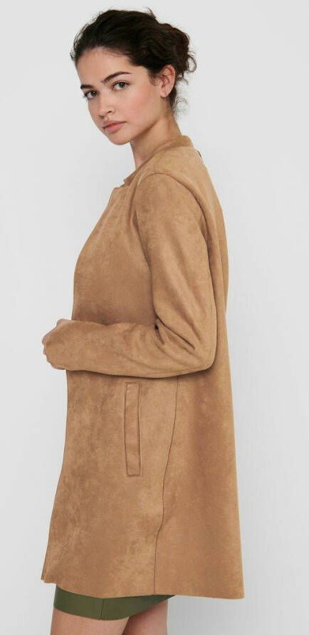 Only Faux Suede Coatigan , Beige, Dames