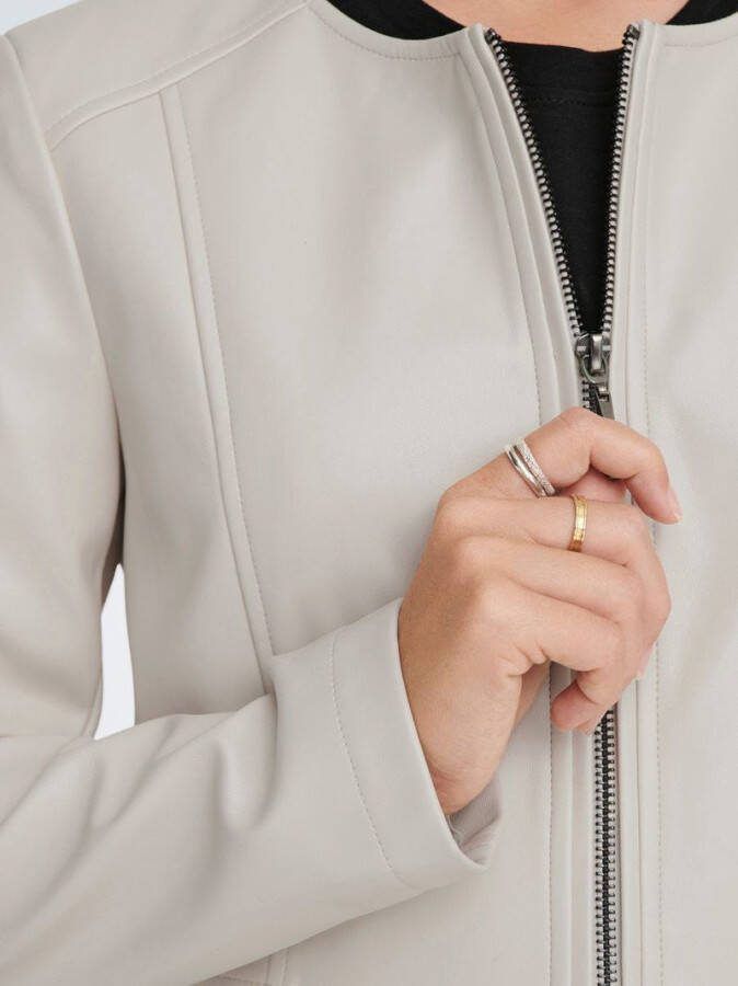 Only Imitatieleren jack peplum detail