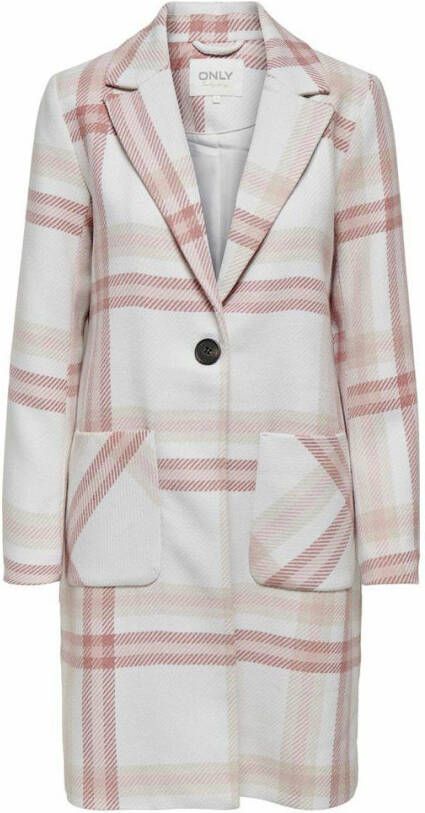 Only Lange jas geruite wolmix