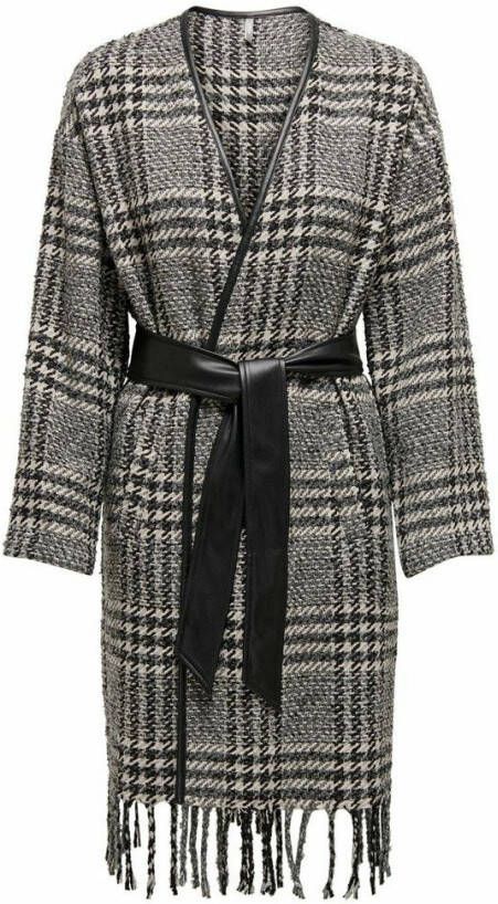 Only Lange jas ruche geruite