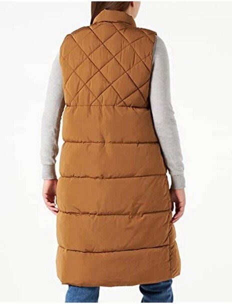 Only Stacy Quilted Waistcoat Jakke , Bruin, Dames
