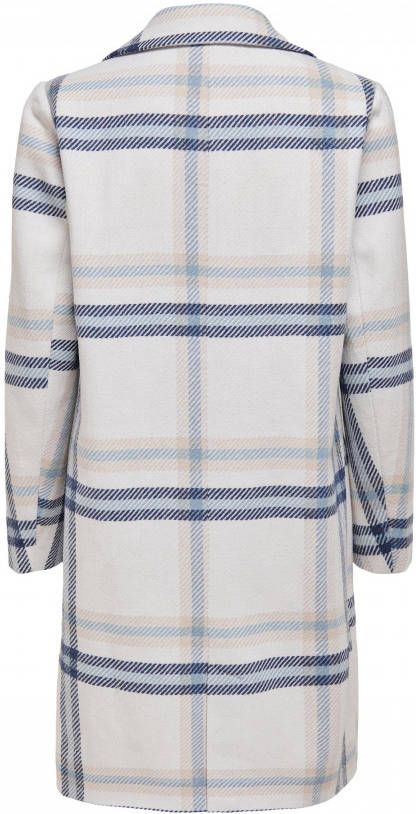 ONLY geruite coat ONLANNALINA met wol lichtgrijs/blauw/beige