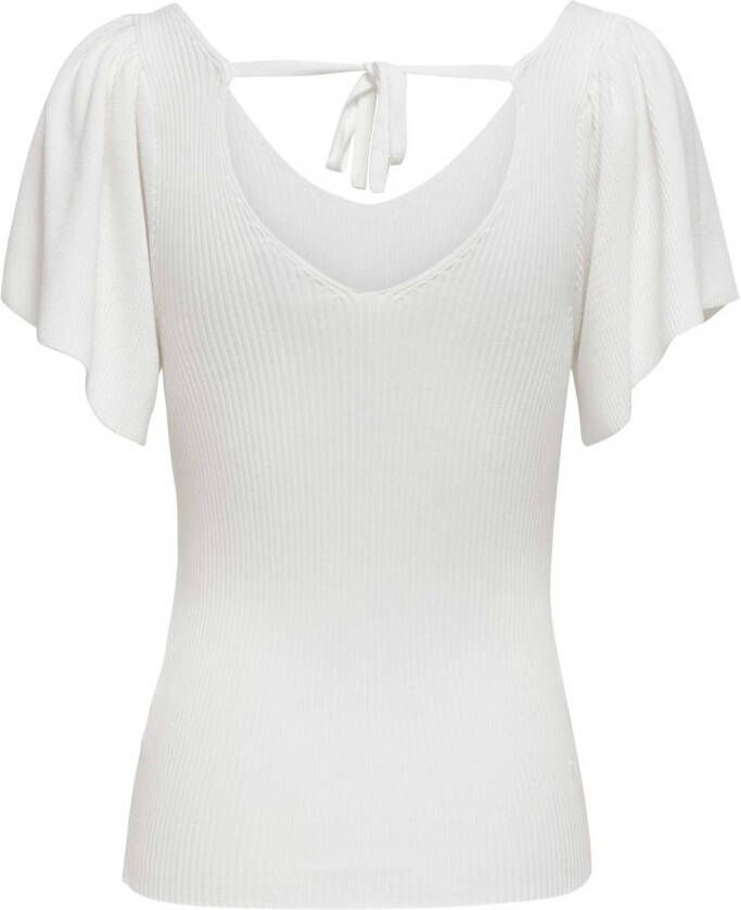 Only Onlleelo S/s terug pullover KNT Noos 15203888 , Wit, Dames