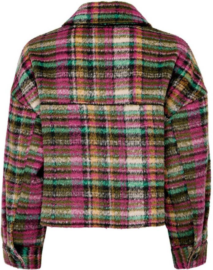 Only Onlmaeve l/s crop check jacket pnt