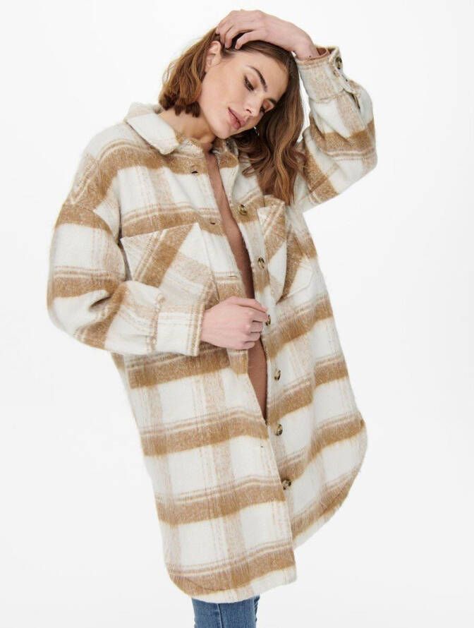 ONLY geruite shacket ONLEPIC bruin/beige