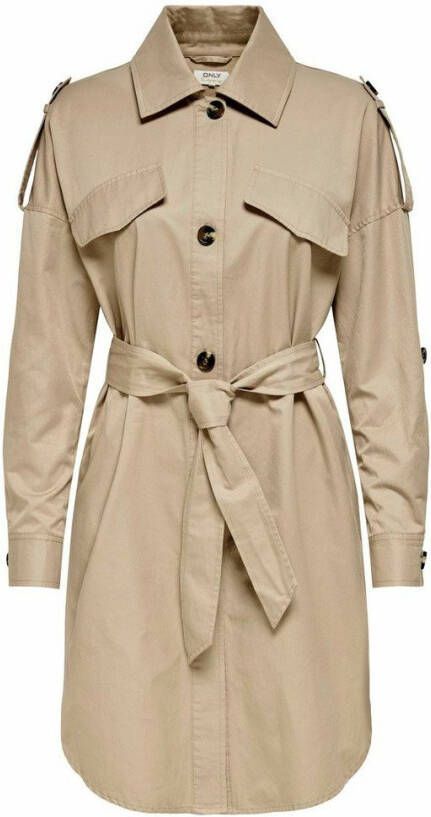 Only Trenchcoat effen gekleurd