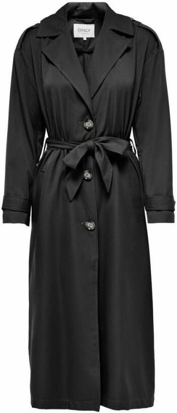 ONLY trenchcoat zomer ONLLINE met ceintuur zwart