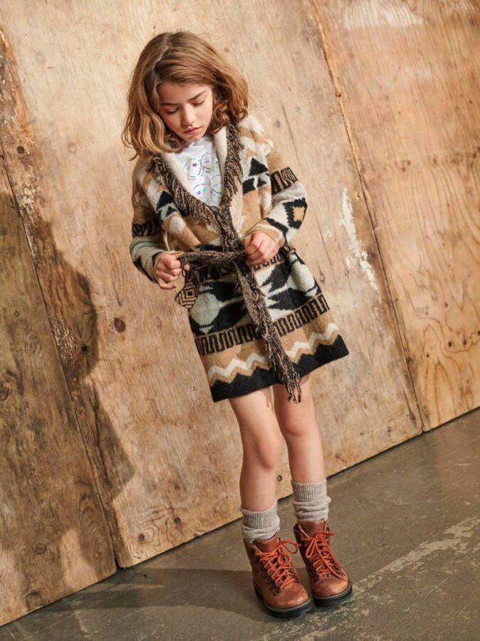 ONLY KIDS vest KONMARA met grafische print beige/zwart/lichtbruin