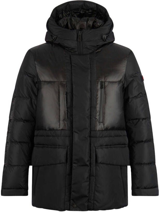 Peuterey Downbestendig en waterafstotende dubbele fabric jas , Zwart, Heren