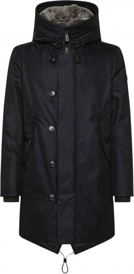Peuterey Kasa SL Fur Heritage Military Jacket Blue Heren