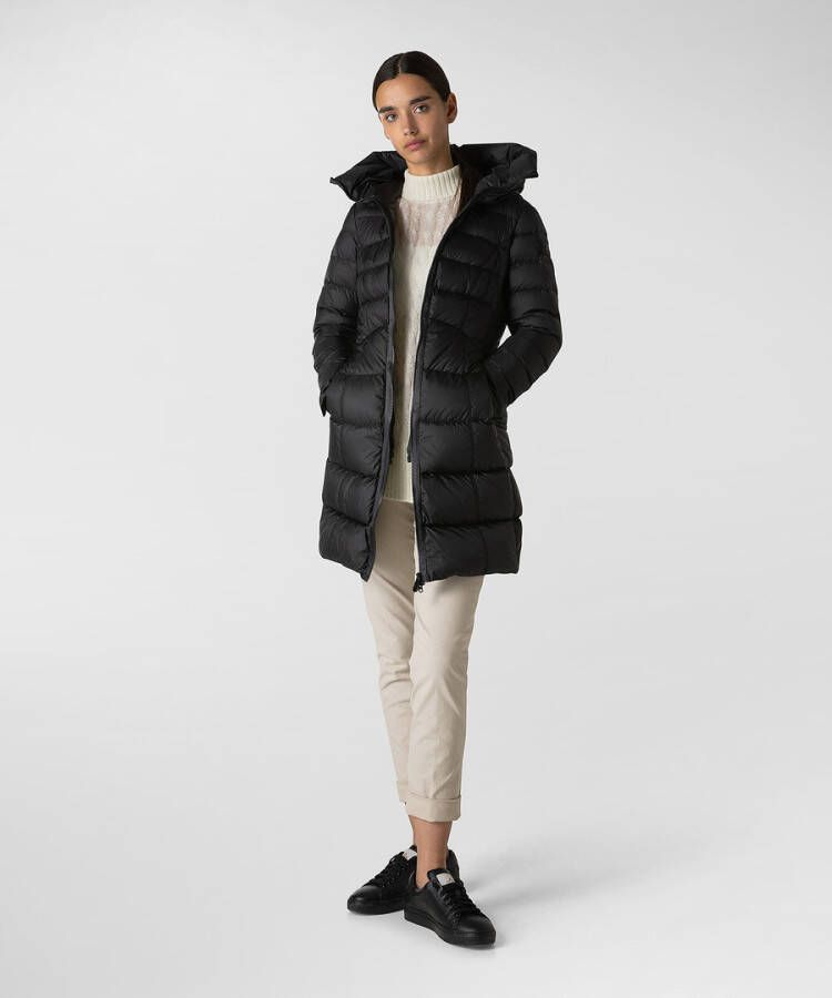 Peuterey 100% gerecycled polyester slanke fit down jas , Zwart, Dames