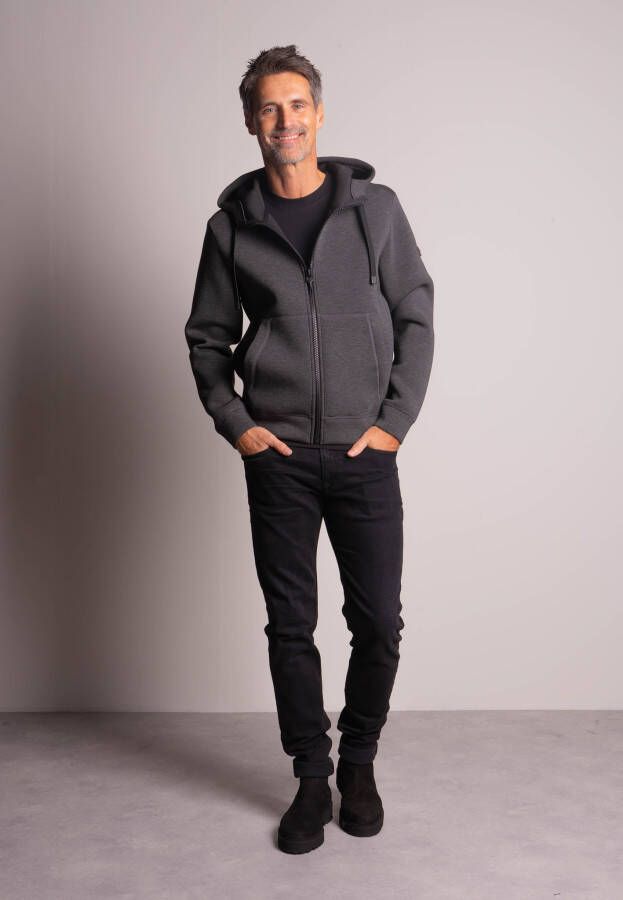 Peuterey Bomberjack in stretch scuba materiaal , Grijs, Heren