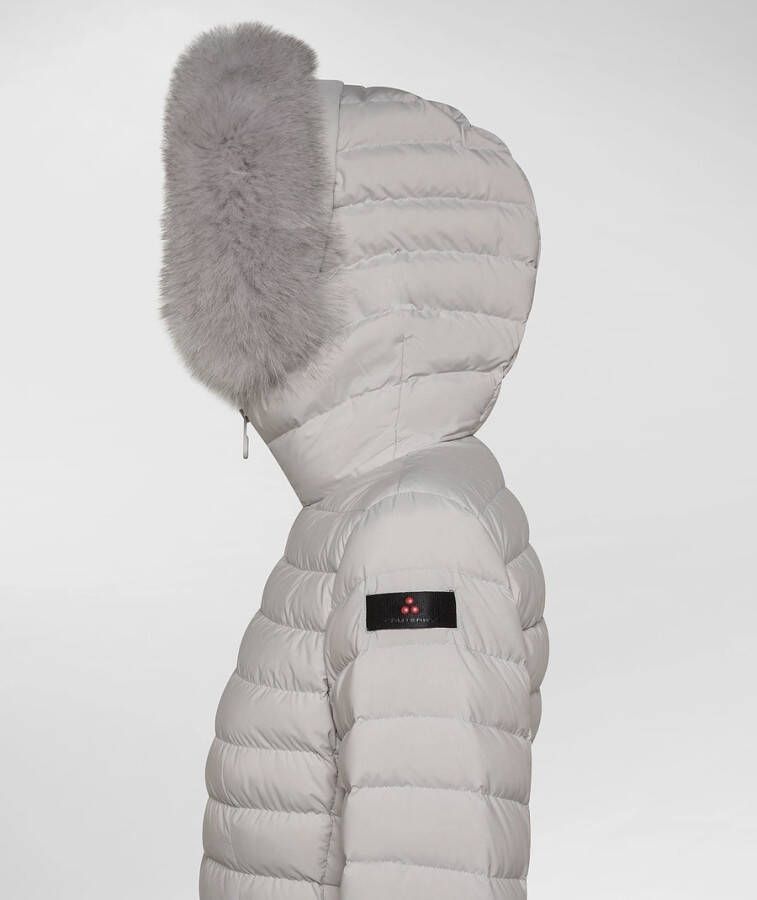 Peuterey Slanke down jas met bont , Grijs, Dames