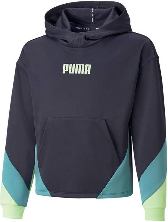 Puma sporthoodie donkerblauw/blauw/groen