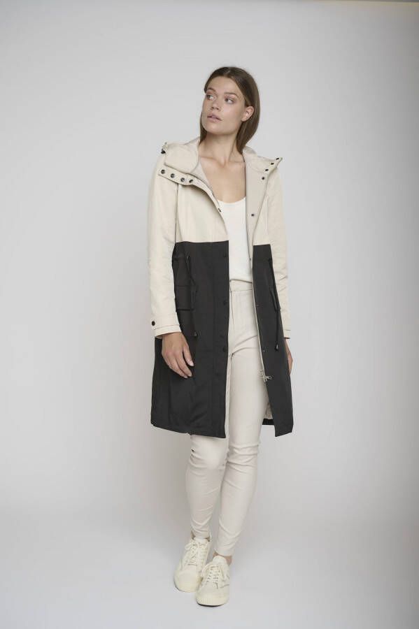 Rino & Pelle Bi color hooded coat