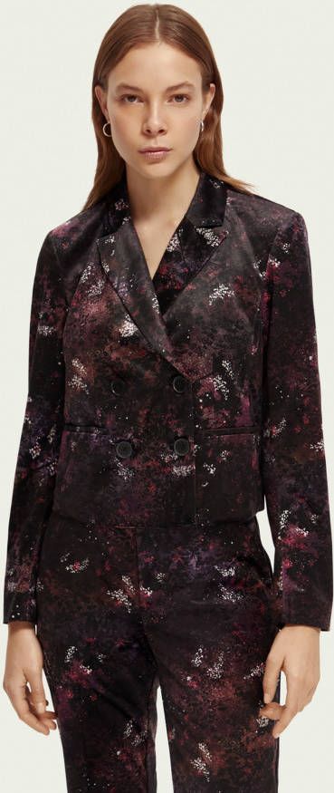 Scotch & Soda 168791 printed velvet cropped blazer