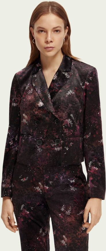 Scotch & Soda 168791 printed velvet cropped blazer