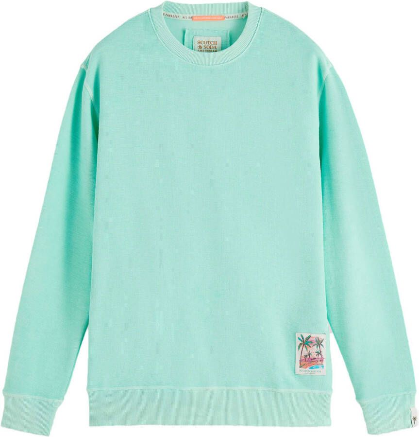 Scotch and Soda Truien Garment Dyed Felpa Sweatshirt Groen