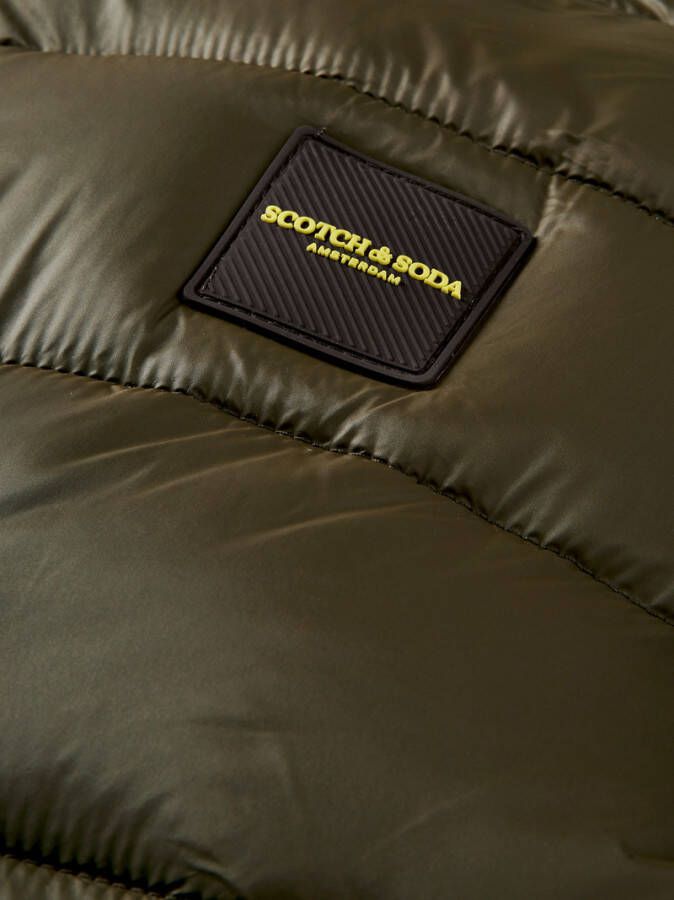 Scotch & Soda Groene Gewatteerde Jas Short Puffer Jacket