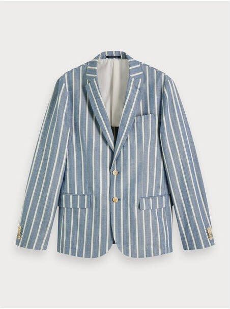 Scotch & Soda Gestreepte blazer met visgraatstructuur