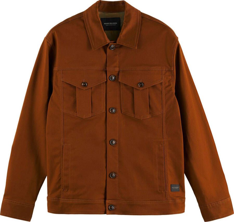 Scotch & Soda Twill trucker jacket contains organ tabacco