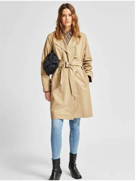 SELECTED FEMME trenchcoat met ceintuur camel
