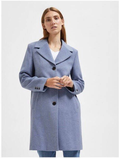 Selected Femme Grijze Mantel New Sasja Wool Coat B