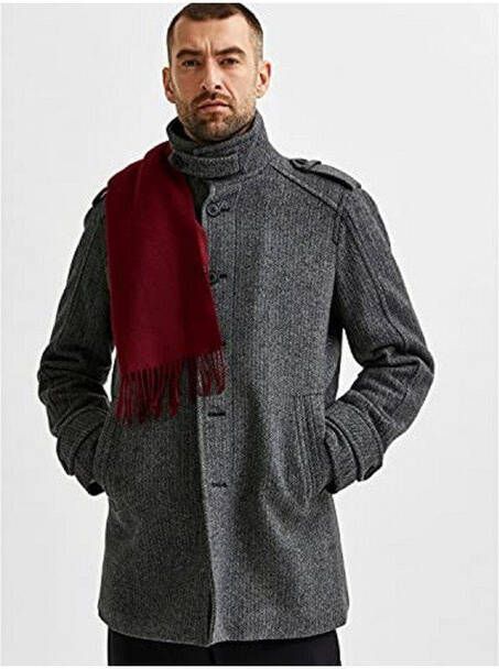 SELECTED HOMME jas SLHNOAH met wol grijs