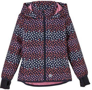 s.Oliver softshell jas tussen met hartjes blauw/roze