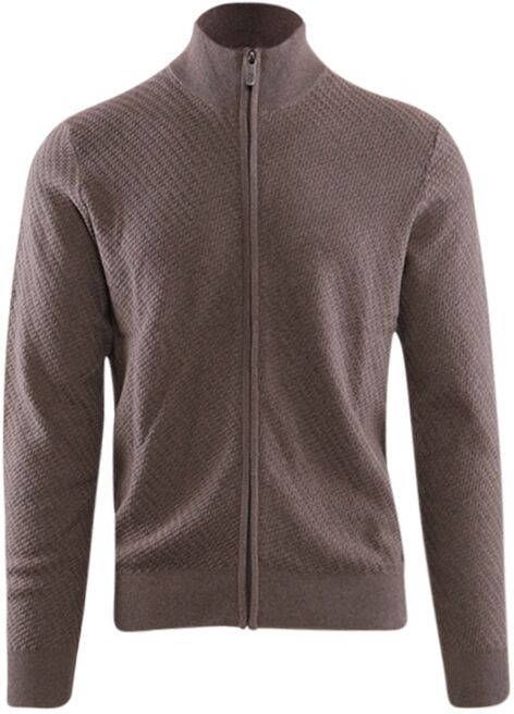 State of Art vest ecru effen katoen opstaande kraag rits