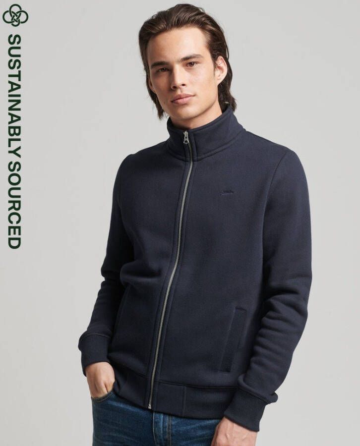 Superdry Tracksuit jacket with embroidered logo and zip , Blauw, Heren