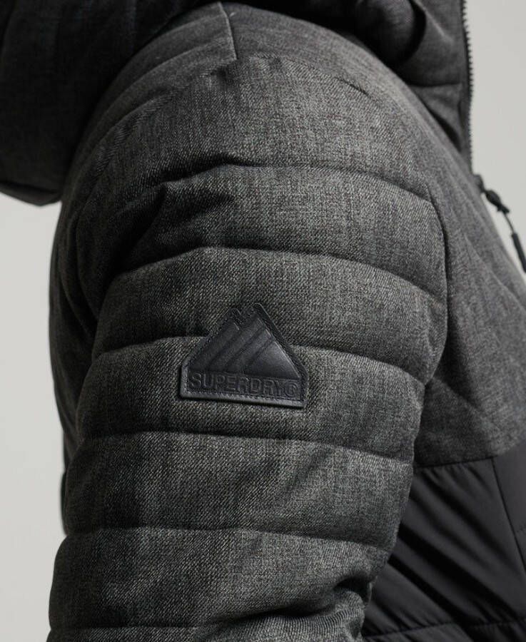 Superdry Winterjas tweed mix fuji charcoal herringbone(m5010338a hag )
