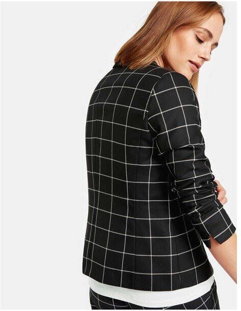 Taifun Blazer met ruitdessin en steekzakken