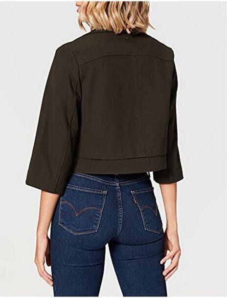 Taifun Cropped blazer met driekwart mouw en ritszakken