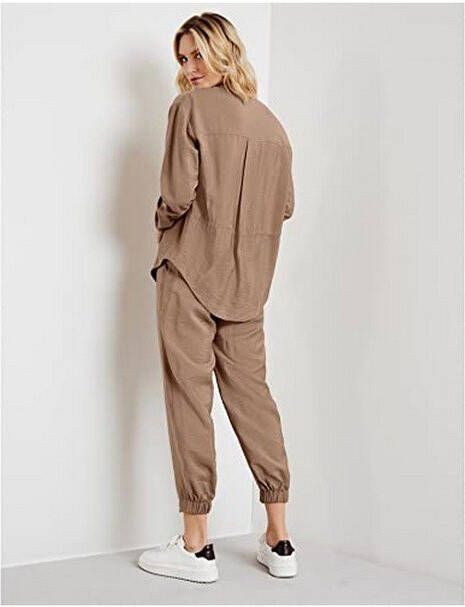 Taifun Blouse met klepzakken en strikceintuur